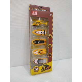 TOYS ของเล่นชุดเฮลิคอปเตอร์พร้อมเรือ บรรจุ5คัน สีเหลือง#JN278-42(34x11x4ซม.)