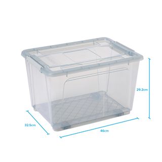 INABOX กล่องเก็บของอเนกประสงค์ 30L มีล้อ รุ่น Eday-N80636BK ขนาด 32.5x46x29.2 cm. สีใส