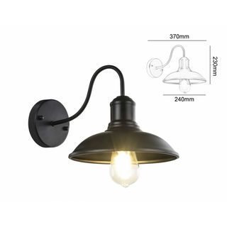 EILON โคมไฟ(กิ่ง)ติดผนัง Classic ขั้ว 1*E27 ขนาด 37x24x23cm รุ่น Jelly MV240-DW สีดำ