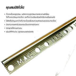 MAC คิ้วกระเบื้องอลูมิเนียม แบบโค้ง ขนาด 10 มม. ยาว 2 เมตร รุ่นDS-05-PC สีชาเข้ม