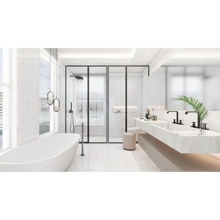Marbella กระเบื้องเซรามิคปูผนัง 30x60 ซม. Super white J5100 Gloss (9P)