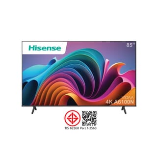 Hisense โทรทัศน์ Smart ทีวี 85 นิ้ว 4K 85A6100N สีดำ
