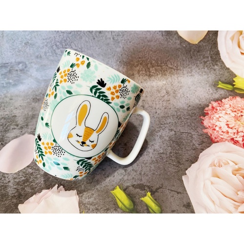 AILO แก้วเซรามิค 8 ซม. 350 มล. RABBIT-01 สีเขียว