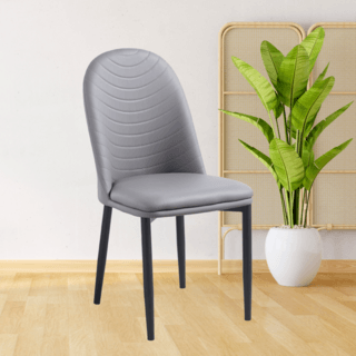 (1/2)PULITO เก้าอี้รับประทานอาหาร รุ่่น DOTTIE-GY ขนาด  55x50x89 ซม. สีเทา