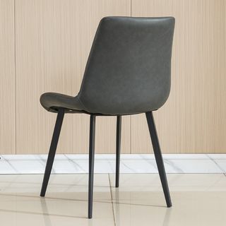 (1/3)DELICATO ชุดโต๊ะอาหารท็อปลายหินอ่อน 4ที่นั่ง รุ่น Maru-160 ขนาดโต๊ะ 90x160x75 ซม. ขนาดเก้าอี้ 51x58x83 ซม. สีขาว