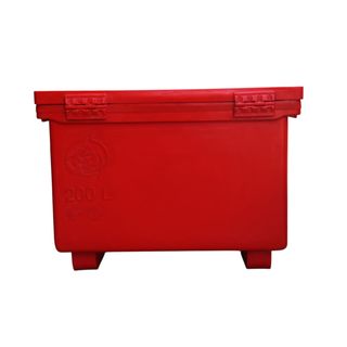 S&P ถังแช่ ขาสูง บานพับมือจับ 200 ลิตร สีแดง