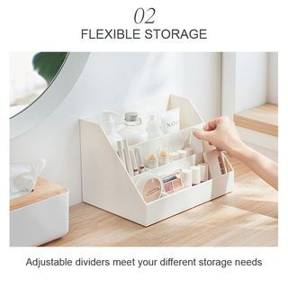 SMITH กล่องเก็บของอเนกระสงค์บนโต๊ะ NORI-DNC01 ขนาด 18.8x26.5x18.0 ซม. สีขาว