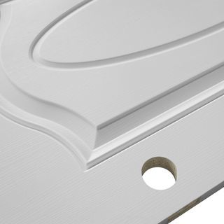 WELLINGTAN ประตูยูพีวีซี บานทึบ 3ฟัก  (สำหรับใช้งานภายนอก) UPVC-WE003 80x200ซม. สีขาว  (เจาะลูกบิด)
