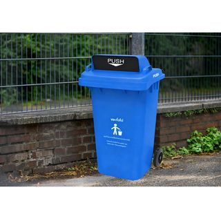 KLEANZY ถังขยะเทศบาลฝาสวิงทรงเหลี่ยม 240 ลิตร (74x59x100 ซม.) รุ่น Ozil TG51805-BUสีน้ำเงิน