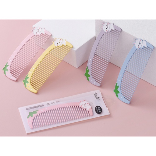  USUPSO หวีแบนลายกระต่ายน่ารัก ขนาด 10.3x4x1 ซม.(#BD) 