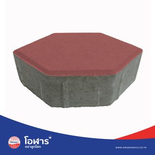 โอฬาร บล็อกปูถนน รุ่น ศิลาศร 6x11.4x19.15ซม. สีแดง