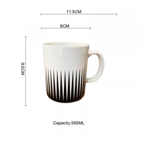 AILO แก้วเซรามิค 8 ซม. 350 มล. DRAK-01 สีขาวดำ