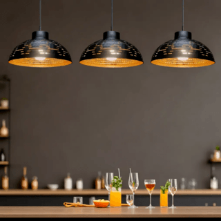 EILON โคมไฟแขวนเพดาน ขั้วE27 รุ่น CDD2023-807-1 สีดำ