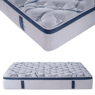 Truffle ที่นอนพ็อกเก็ตสปริงเสริมยางพารา รุ่น Petunia ขนาด 180x200x29 ซม. (6ฟุต) สีขาว-น้ำเงิน