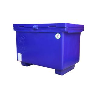 S&P ถังแช่  ขาสูง บานพับมือจับ 200 ลิตร สีน้ำเงิน