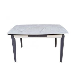 DELICATO ชุดโต๊ะอาหารท็อปลายหินอ่อน 4 ที่นั่ง รุ่น GLOSSIO โต๊ะ: 130x80x75 ซม. เก้าอี้: 46x48x90 ซม. สีเทา