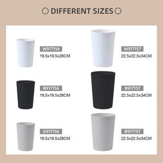 ICLEAN ถังขยะไม่มีฝาทรงกลม 6 ลิตร รุ่น B917156 ขนาด 19.5×19.5×28 ซม. สีดำ