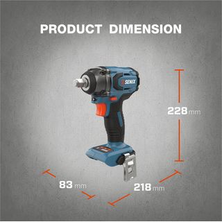 SENIX บล๊อคกระแทกไร้สายBrushless 17มม. 20V(Max) รุ่นPDWX2-M2-EU สีน้ำเงินดำ (พร้อมแบตเตอรี่ 1.0Ah 1ก้อน และแท่นชาร์ต1อัน)
