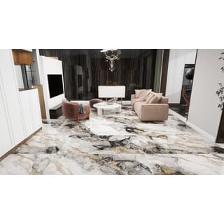 La Arezza กระเบื้องพอร์ซเลน 75X150  ซม. รุ่น Luxura  elite marble  (TMA715906L) High-glossy Random (2pcs /box  2.25 sqm)