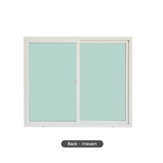 WELLINGTAN (VERTA) หน้าต่างไวนิลบานเลื่อน SS GW002 ขนาด 180x150ซม. สีขาว พร้อมมุ้ง