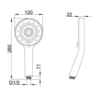 Verno ชุดฝักบัวโครเมี่ยมหน้าใหญ่พิเศษ ปรับน้ำ 3 ระดับพร้อมวาล์วสแตนเลส ด้ามปัด VN-11018