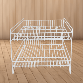 CLOSE ชั้นตะแกรงเหล็กคว่ำจาน 2 ชั้น TT-229 ขนาด 42x32x39 ซม. สีขาว