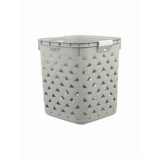 SAKU ตะกร้าลายหนัง รุ่น FT-502/A ขนาด 37.50x41x44 ซม. สีเทา