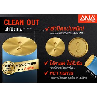 ANA ชุดฝาส้วม clean out+ท่อ PVC รุ่น Clean Out ขนาด 2 1/2 นิ้ว สีทอง