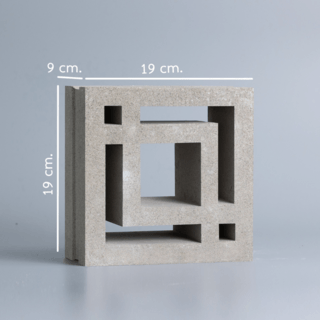 วีบล็อค อิฐบล็อกช่องลมลาย ลายเหลี่ยมจีน 2 ขนาด 19x19x9ซม.