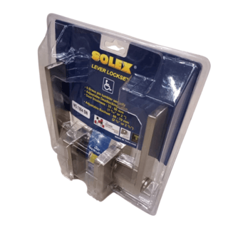 SOLEX มือจับก้านโยกห้องทั่วไป ฝาเหลี่ยม NO.1504 สีสแตนเลส