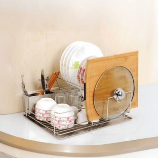 CLOSE ที่คว่ำจาน 2 ชั้น 47X33X22.5 ซม. MIRIN สีเงิน