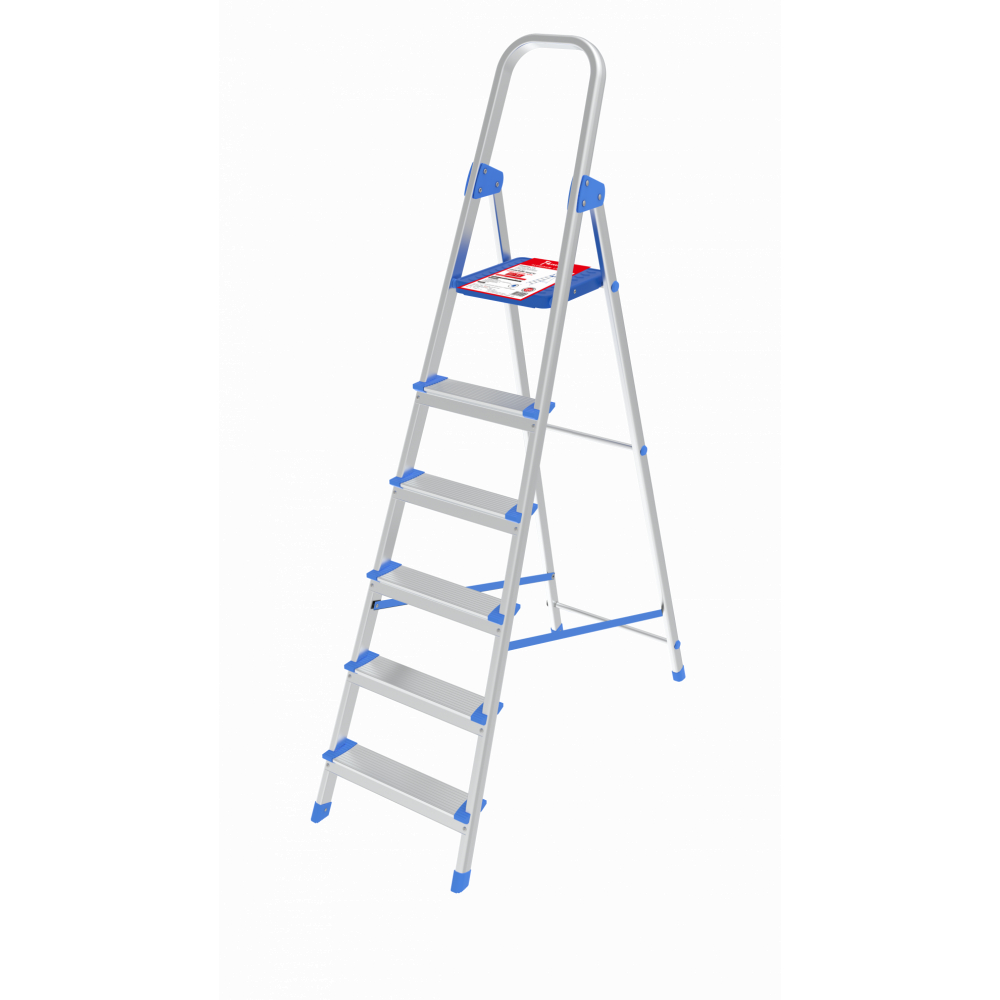 HUMMERบันไดอะลูมิเนียมพร้อมมือจับ 6ขั้น รุ่น GB4028-6