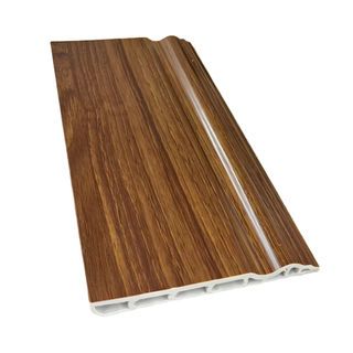 GREAT WOOD ไม้บัวล่าง PVC รุ่น SKG015 90×10×3000 มม. สีไม้สัก