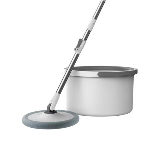 ICLEAN ชุดม็อปปั่นถังสเตนเลส ด้ามสเตนเลส แยกน้ำดี ขนาด 31x31x104-126 ซม. รุ่น FC003 สีเทา