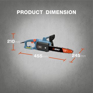 SENIX เลื่อยโซ่ไฟฟ้า 11.5 นิ้ว 650W รุ่น CSE18-L-EU สีน้ำเงิน - ดำ