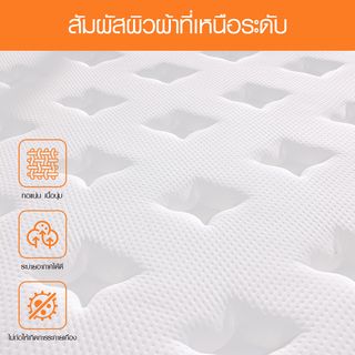 SLOON ที่นอนพ็อกเก็ตสปริง รุ่น Cloudrest ความหนา 8 นิ้ว ขนาด 180x200x20 ซม. (6ฟุต) สีขาว 