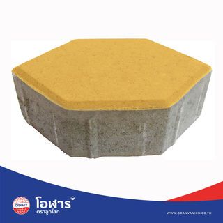โอฬาร บล็อกปูถนน รุ่น ศิลาศร 6x12x20ซม. สีเหลือง