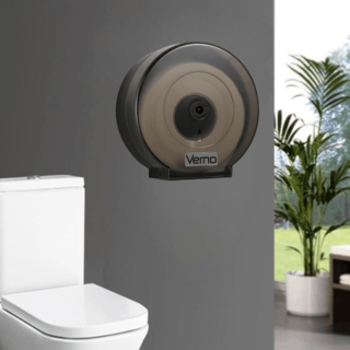 Verno กล่องกระดาษทิชชู่ ม้วนใหญ่ รุ่น 609E ขนาด 26.8x27x12 ซม. สีดำ