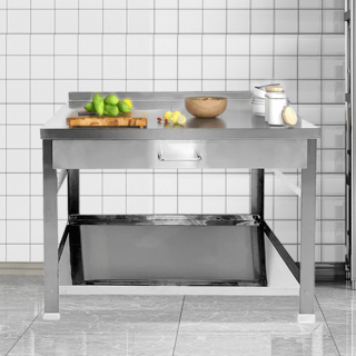 CLOSE โต๊ะวางเตาคู่สเตนเลส 84.5X56X73 ซม. MAGMA สีเงิน