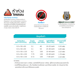 ห้าห่วง กระเบื้องหลังคาไตรลอน 0.5x50x120 ซม. สีส้มมุกแพลทตินั่ม