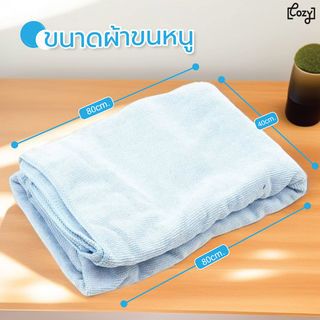 ผ้าขนหนู RS08-101S-BL สีฟ้า พร้อมถุงเก็บ