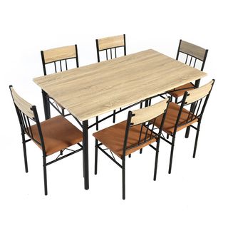 Delicato ชุดโต๊ะอาหาร 6 ที่นั่ง รุ่น Akira โต๊ะ:140X80X76ซม. เก้าอี้:42x44x85ซม. สีน้ำตาลเข้ม