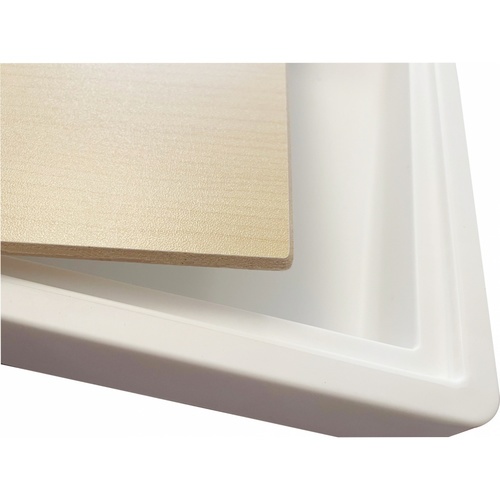 GOME ชั้นวางพลาสติกท็อปไม้ 3 ชั้น รุ่น GD615WH ขนาด 40X26X61.5 CM. สีขาว