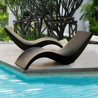 SUMMER SETเตียงริมสระ  Mak ขนาด 65x180x74 ซม. สีดำ