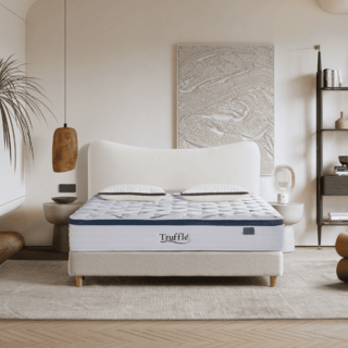 Truffle ที่นอนพ็อกเก็ตสปริงเสริมยางพารา รุ่น Petunia ขนาด 180x200x29 ซม. (6ฟุต) สีขาว-น้ำเงิน