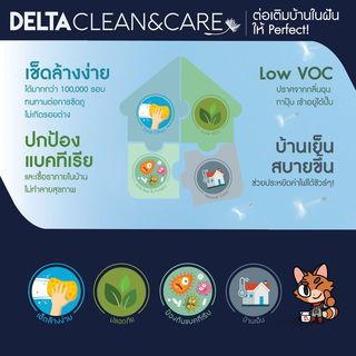 Delta สีน้ำอะครีลิค เดลต้า คลีน&แคร์ ทาภายใน ด้าน เบส A 9 ลิตร