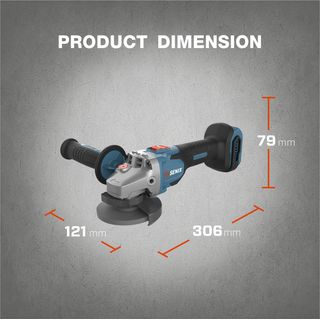 SENIX เครื่องเจียรไร้สาย Brushless 4 นิ้ว 20V(Max) (พร้อมแบตเตอรี่ 4.0Ah 2 ก้อน) รุ่น PAX2-M-EU สีน้ำเงิน - ดำ