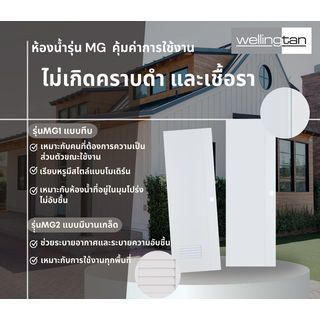 WELLINGTAN ประตูยูพีวีซี เซาะร่อง MG1 70x200 ซม. สีขาว (ไม่เจาะรูลูกบิด) 