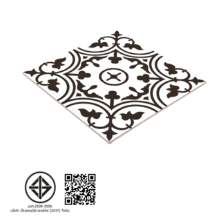 Marbella กระเบื้องเซรามิคปูพื้น 16x16 นิ้ว รุ่น บลูมฟลาวเวอร์ แบล๊ก JMZ40206 Gloss (12P)