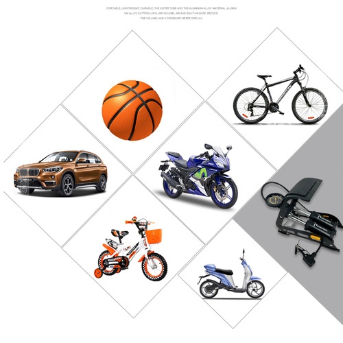 HUMMER ที่สูบลมแบบเหยียบ รุ่น4512 ขนาด 13*4.5*11 ซม.สีดำ